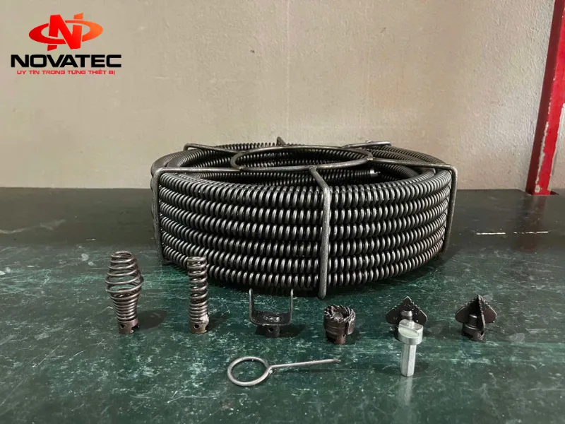 Bộ Dây Lò Xo Thông Cống Dùng Máy Khoan